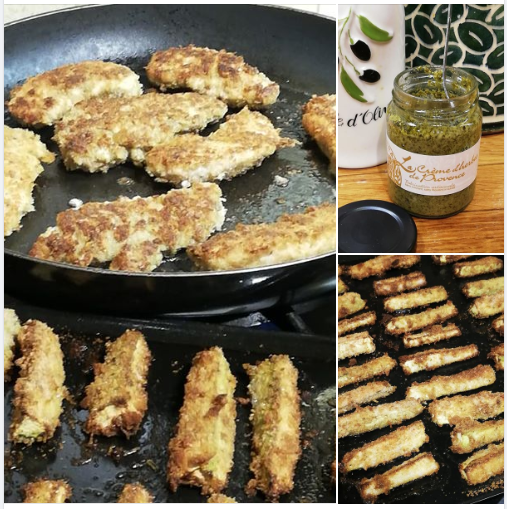 Courgette Chips with Creme of Herbes de Provence