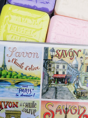Open image in slideshow, Set of 4 Olive Oil soaps in Tin
